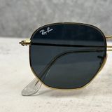  Mắt Kính Ray-Ban Hexagonal Flat Lens Blue Unisex Sunglasses Cao Cấp 