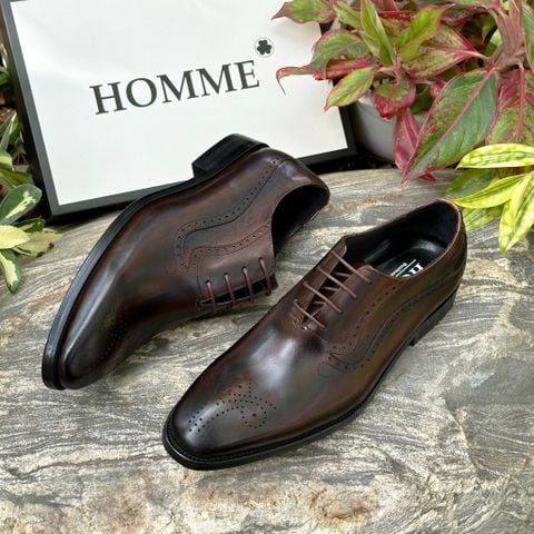  [HÀNG ORDER] Homme Viterbo - Men's Plain Toe Brogues Oxfords Formal Shoes 