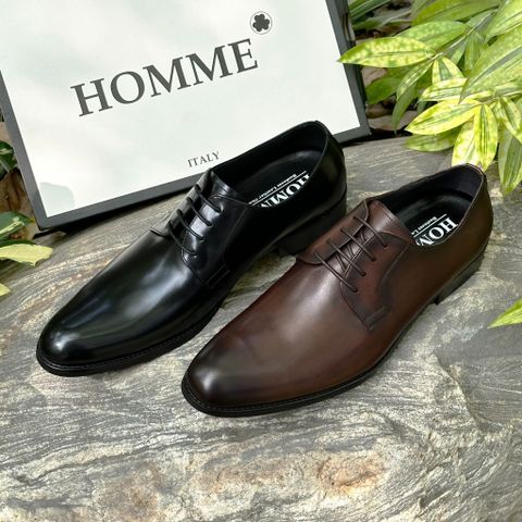  [HÀNG ORDER] Homme Altamura - Brown/Black Patina Derby Shoes 