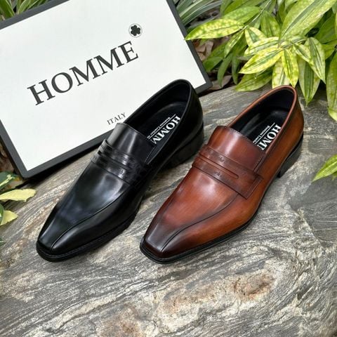  [HÀNG ORDER] Homme Taranto - Patina Loafer Leather Dress Shoes 