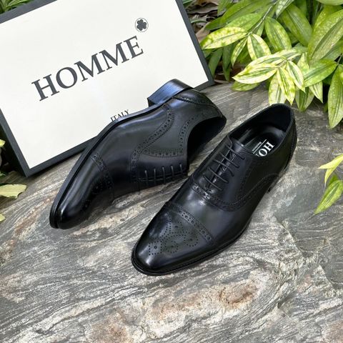  [HÀNG ORDER] Homme Bisceglie – Elegant Cap Toe Semi Brogue Oxford Shoes 