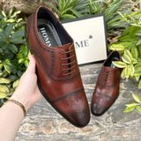  [HÀNG ORDER] Homme Bisceglie – Elegant Cap Toe Semi Brogue Oxford Shoes 