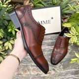 [HÀNG ORDER] Homme Bisceglie – Elegant Cap Toe Semi Brogue Oxford Shoes 