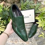  [HÀNG ORDER] Homme Crotone - Pointed Toe Loafers With Crocodile Pattern 