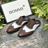  [HÀNG ORDER] Homme Ercolano - Classic Leather Brogue Mules for Men 