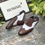  [HÀNG ORDER] Homme Ercolano - Classic Leather Brogue Mules for Men 