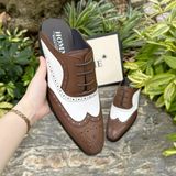  [HÀNG ORDER] Homme Ercolano - Classic Leather Brogue Mules for Men 
