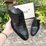  [HÀNG ORDER] Homme Ercolano - Classic Leather Brogue Mules for Men 
