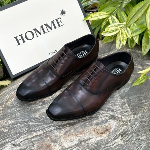  [HÀNG ORDER] Homme Ercolano - Italian Patina Leather Oxford Shoes 