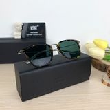  Mắt Kính MonBlanc Round Injection-Molded Brown-Colored Sunglasses with Gold-Colored Frame 