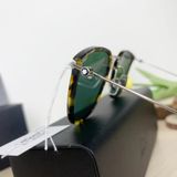  Mắt Kính MonBlanc Round Injection-Molded Brown-Colored Sunglasses with Gold-Colored Frame 