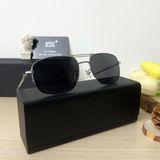  Mắt Kính MonBlanc Rectangular Silver-Colored Metal Frame Sunglasses 