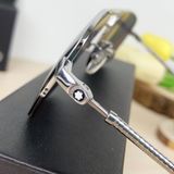  Mắt Kính MonBlanc Rectangular Silver-Colored Metal Frame Sunglasses 
