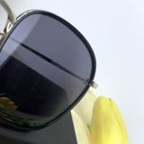  Mắt Kính MonBlanc Rectangular Sunglasses with Black and Silver-Colored Steel and Acetate Frame 