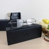  Mắt Kính MonBlanc Rectangular Metal Frame Silver Coloured Eyeglasses 