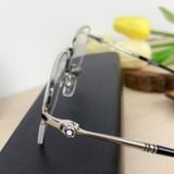  Mắt Kính MonBlanc Rectangular Metal Frame Silver Coloured Eyeglasses 