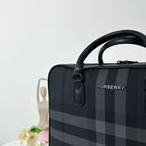  Cặp da doanh nhân Burberry Check Logo Plaque Briefcase in Coated Canvas 