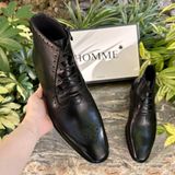  [HÀNG ORDER] Homme Salerno Burnished Brogue Ankle Boot - Tan Calfskin Leather 