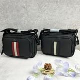  Túi Đeo Chéo Bally Unisex Saffiano Leather Crossbody Bag Logo 