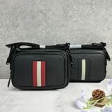  Túi Đeo Chéo Bally Unisex Saffiano Leather Crossbody Bag Logo 