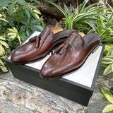  [HÀNG ORDER] Homme Biella - Classic Polished Leather Mules In Brown Calfskin 