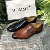  Giày tây Homme Milano - Double Buckle Monk Strap Shoes 