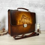  Cặp da điêu khắc Homme Handcrafted-carved Briefcase - version Parthenon, Greek 