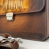  Cặp da điêu khắc Homme Handcrafted-carved Briefcase - version Parthenon, Greek 