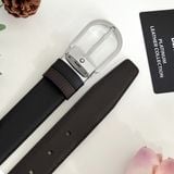  Dây Thắt Lưng Horseshoe Buckle Black/Brown 35MM Reversible Leather Belt 