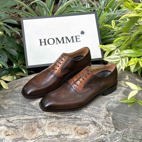  Giày Oxford Homme Alessia - Vegetable tanned leather products, 100% handmade Patina color 