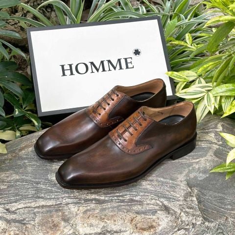  Giày Oxford Homme Alessia - Vegetable tanned leather products, 100% handmade Patina color 