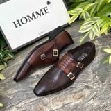  Giày Homme Le Marche 2.0 - Double Buckle Monk Strap Shoes 