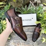  Giày tây Homme Le Marche - Double Buckle Monk Strap Shoes 