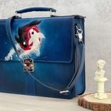  Cặp da điêu khắc Homme Handcrafted-carved Briefcase - version Koinobori Japan 