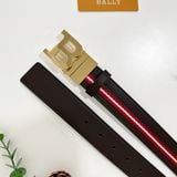  Thắt Lưng B Bold 35mm Belt in Red White Red Fabric And Leather 
