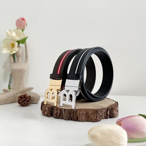  Thắt Lưng B Bold 35mm Belt in Red White Red Fabric And Leather 