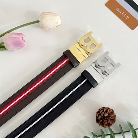  Thắt Lưng B Bold 35mm Belt in Red White Red Fabric And Leather 