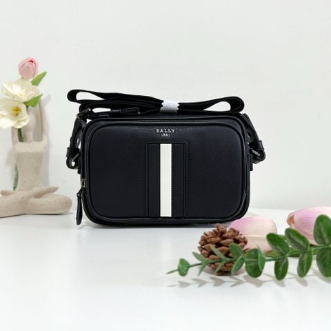  Túi Đeo Chéo Bally Unisex Saffiano Leather Crossbody Bag Logo 