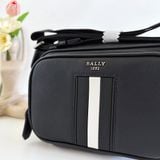  Túi Đeo Chéo Bally Unisex Saffiano Leather Crossbody Bag Logo 