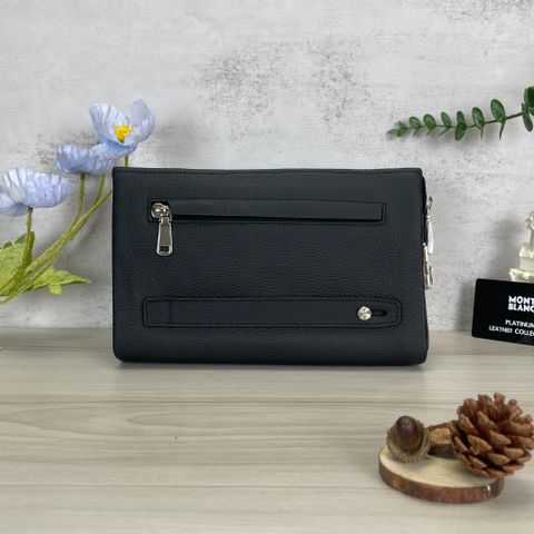  Clutch Cầm Tay Nam MonBlanc Da Mềm Khoá Kéo Cao Cấp 