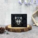  Ví Coach Double Billfold Wallet In Signature With Wolf Motif 