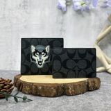  Ví Coach Double Billfold Wallet In Signature With Wolf Motif 