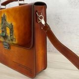  Cặp da điêu khắc Homme Handcrafted-carved Briefcase - version Tower Bridge, London 