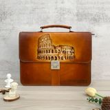  Cặp da điêu khắc Homme Handcrafted-carved Briefcase - version Colosseum, Rome 