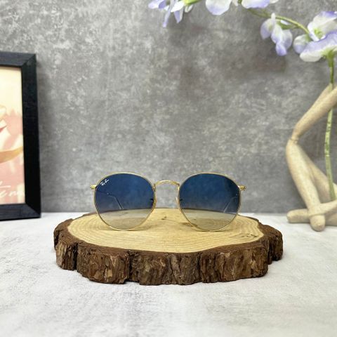  Mắt Kính Ray-Ban Round Flat Lenses Light Blue Gradient Unisex Sunglasses 