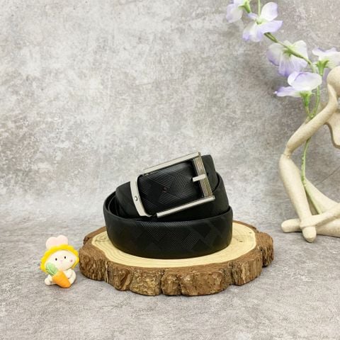  Thắt Lưng Montblanc Black 35 mm Leather Belt 