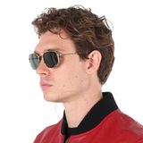  Mắt Kính Ray-Ban Grey Chromance Irregular Unisex Sunglasses Cao Cấp 