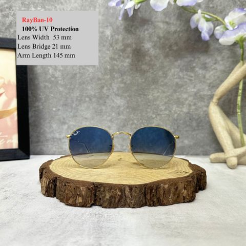  Mắt Kính Ray-Ban Round Flat Lenses Light Blue Gradient Unisex Sunglasses 
