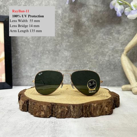  Mắt Kính Nam Ray-Ban Aviator Rose Gold Green Pilot Unisex Sunglasses Cao Cấp 