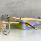  Mắt kính Mon.blanc MB0135O Gold Prescription Glasses 